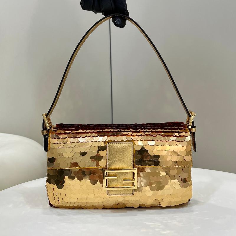 Fendi Clutches Shoulder Bag 8BR792 Beaded Gold